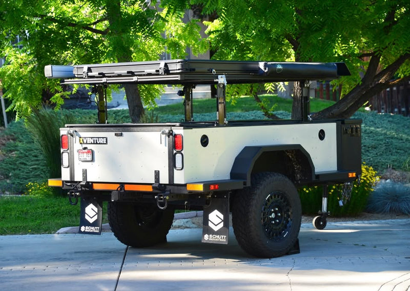 2014 Schutt Industries XVenture XV-2 overland trailer — rear view of the all-aluminum body — photo 12