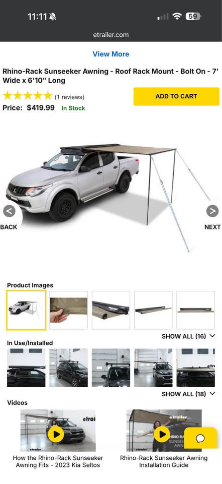 Rhino Rack Awning 6.5ft — photo 2