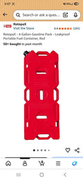 New, never mounted. RotopaX - 4 Gallon Gasoline Pack - Leakproof Portable Fuel Container, Red