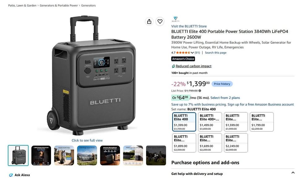 BLUETTI Elite 400 Portable Power Station in Redmond, WA (photo 1)