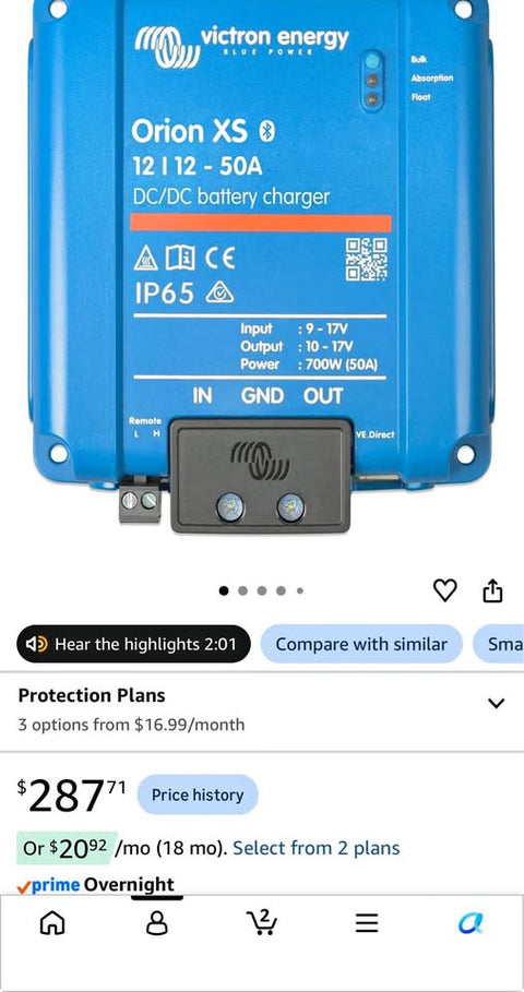Victron DC-DC charger Orion XS 12/12 50amp