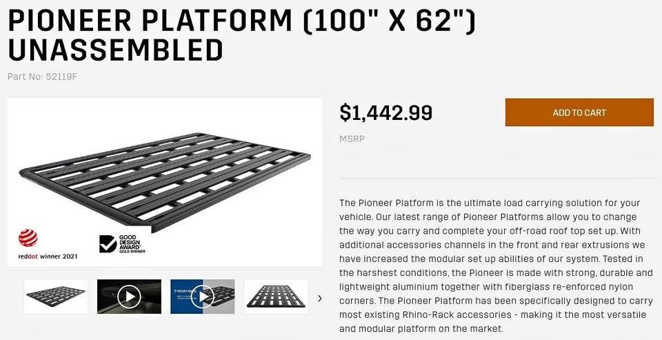 Rhino Rack Pioneer Platform 100" X 62" in Salt Lake City, UT (photo 1) — photo 1