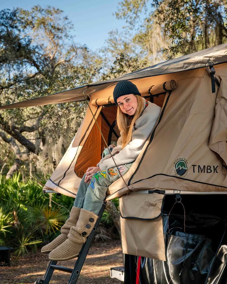 Overland vehicle systems TMBK 3 roof top tent with adjustable bed rack in Bellevue, WA (photo 1) — photo 1