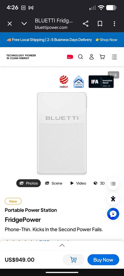 BLUETTI FridgePower Portable Power Station in Port Orchard, WA (photo 1)