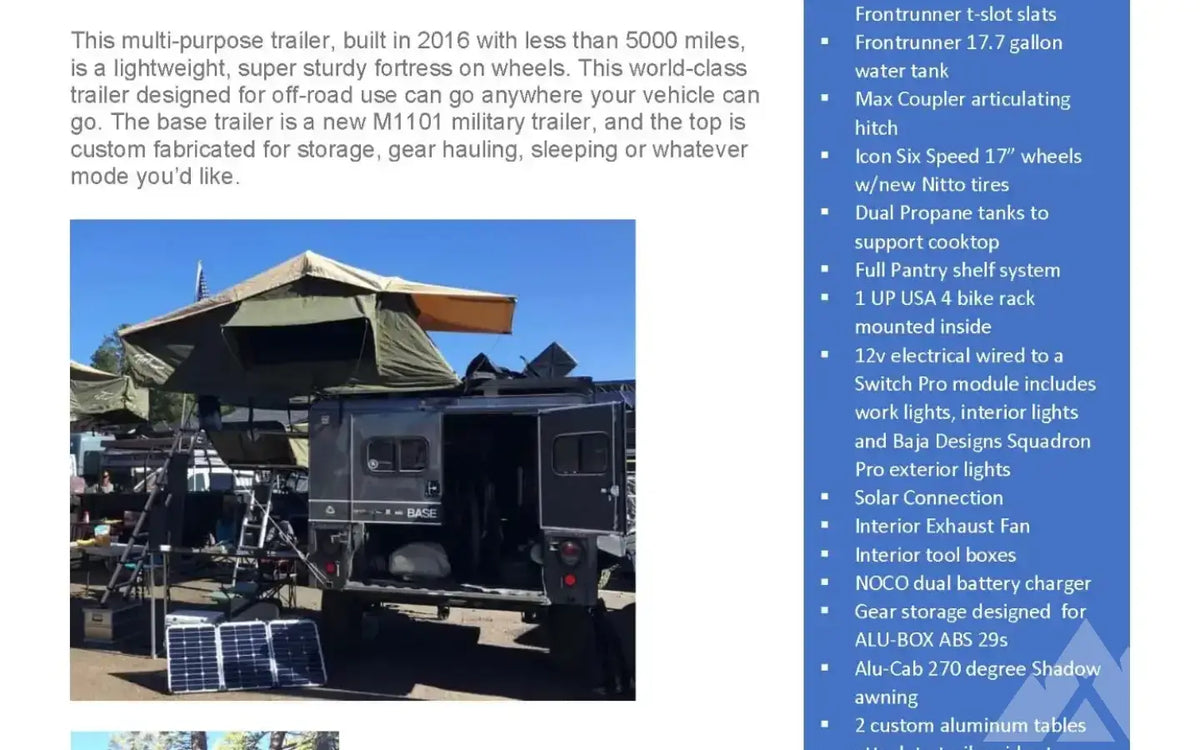 2018 Offroad Custom Camper/Toy Hauler — used overland trailer for sale in Longmont, CO (photo 5) — photo 5