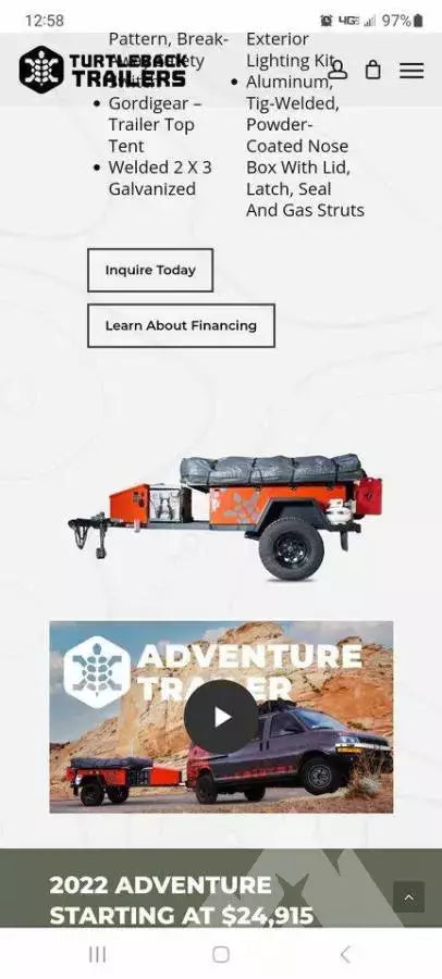 2021 Turtleback Trailers adventure — used overland trailer for sale in May, ID — photo 1