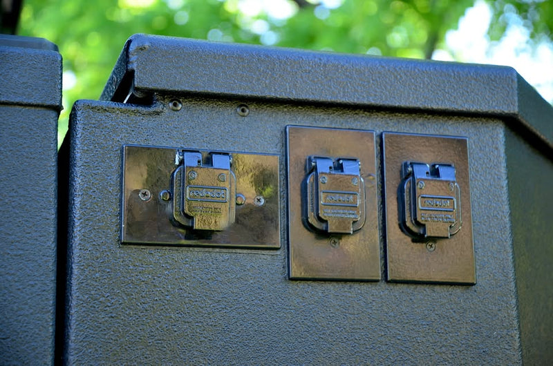 2014 Schutt Industries XVenture XV-2 overland trailer — waterproof exterior 12V power outlets and shore-power plugs — photo 20