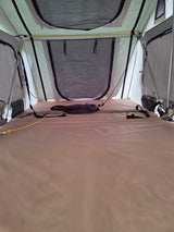 Interior sleeping area and mattress of the rooftop tent