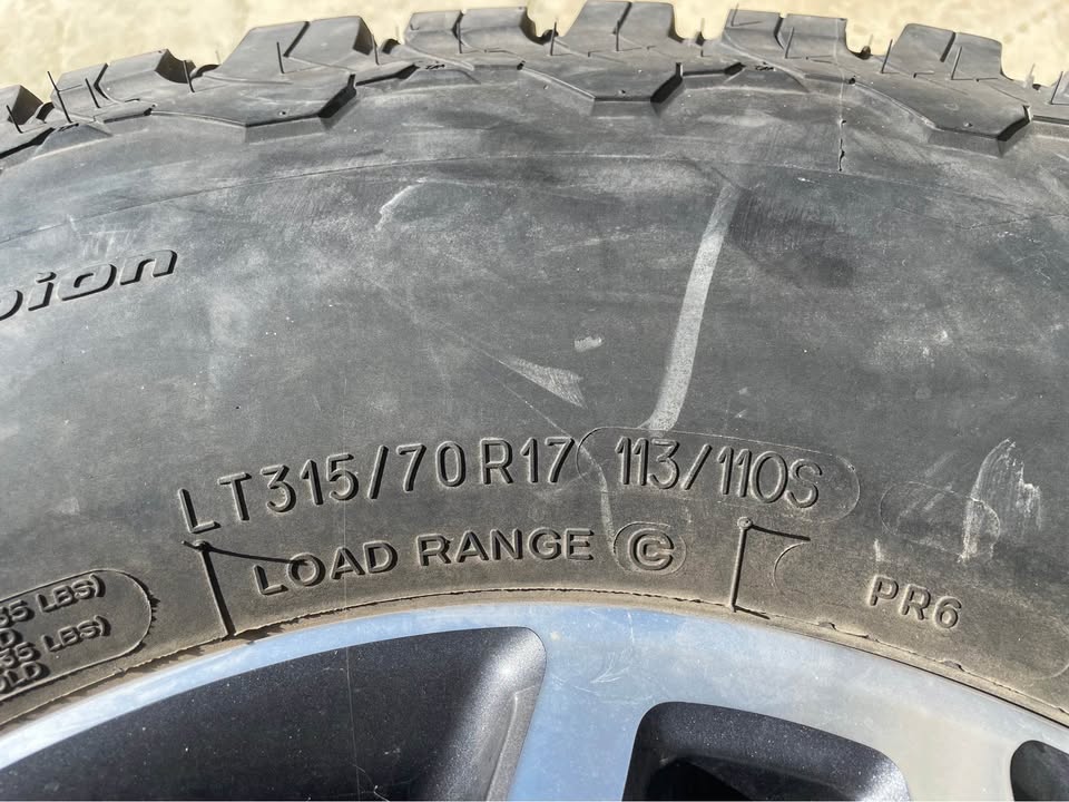 BFGoodrich All-Terrain T/A KO2 LT315/70R17 4 tires and wheels in Soledad, CA (photo 2) — photo 2