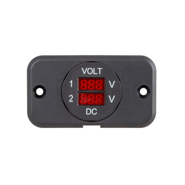 29mm Panel Mount Dual Volt Meter (9-48Vdc) — Equipt Expedition Outfitters