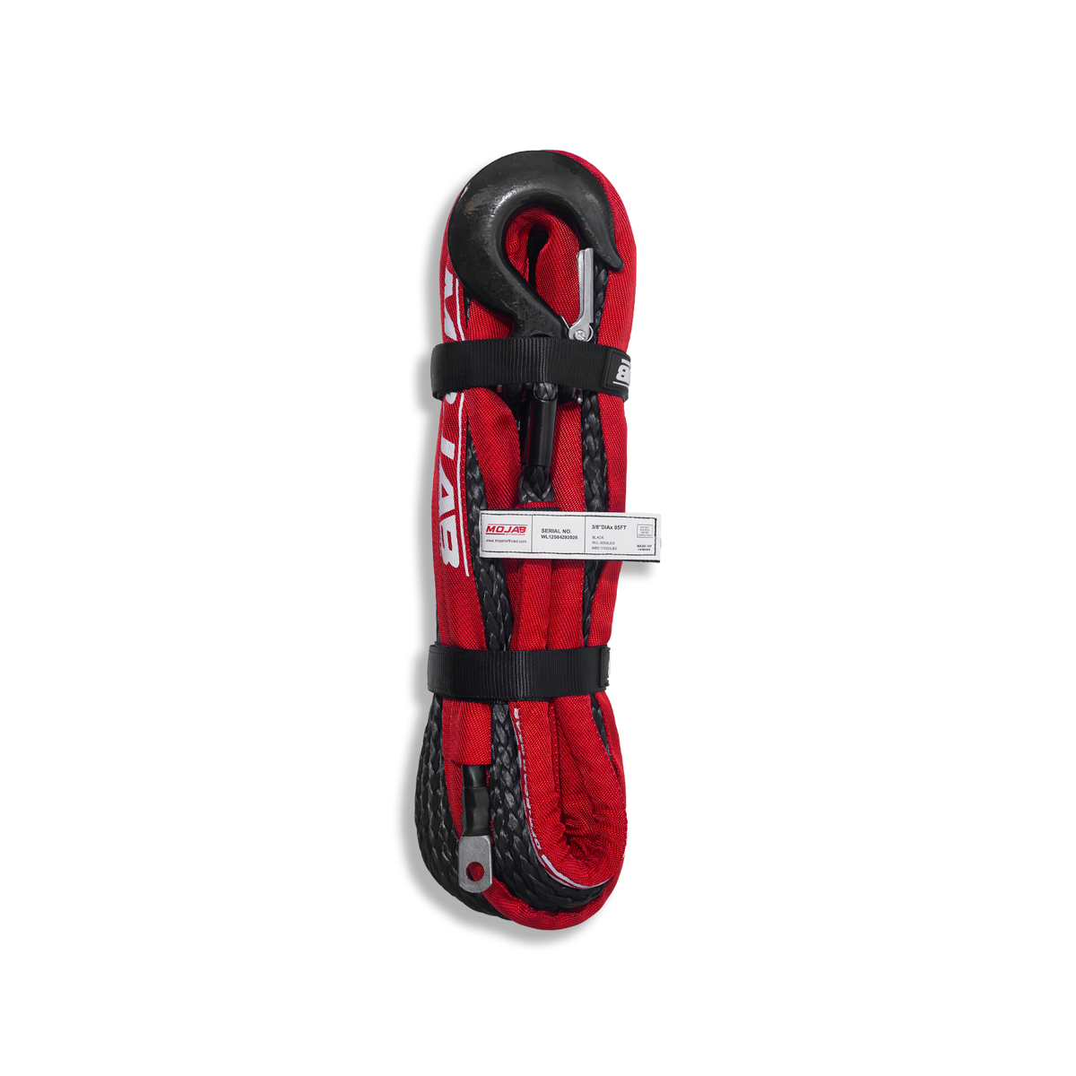 3/8'' x 85' Synthetic Winch Rope with Removeable forged winch hook — photo 2