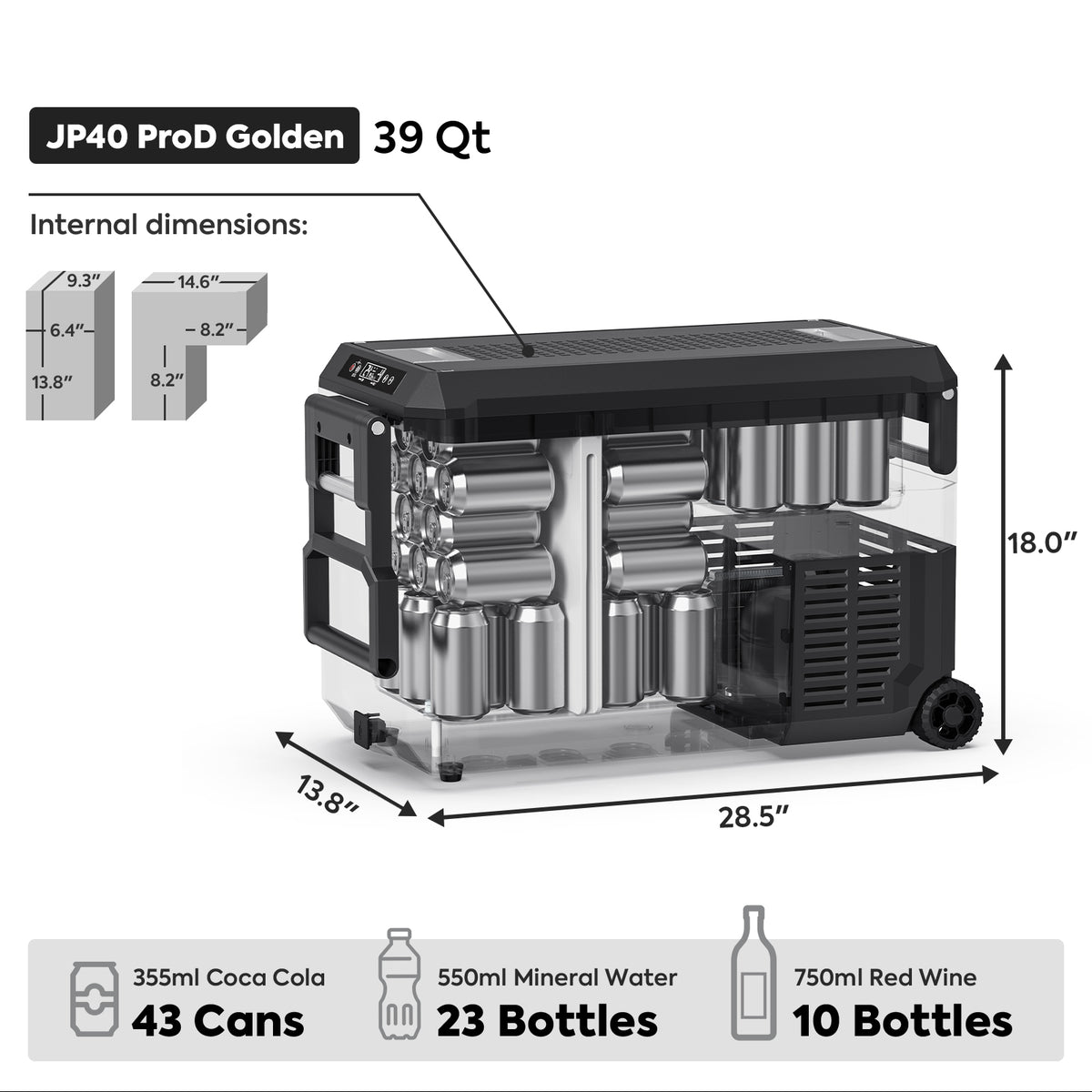 JP40 Pro Dual Zone Wheeled Portable Freezer | ICECO | 40 LT — photo 12
