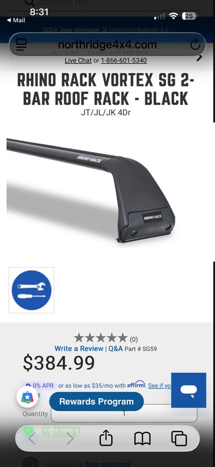Rhino Rack vortex SG 2 bar roof rack in Santa Cruz, CA (photo 2) — photo 2