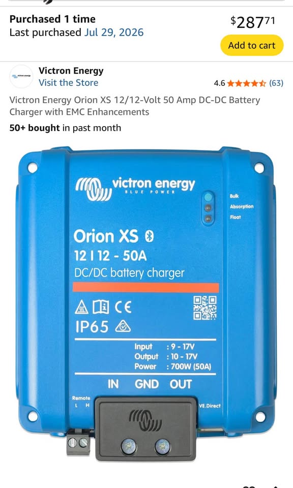 Victron DC-DC charger Orion XS 12/12 50amp in Peoria, AZ (photo 2) — photo 2