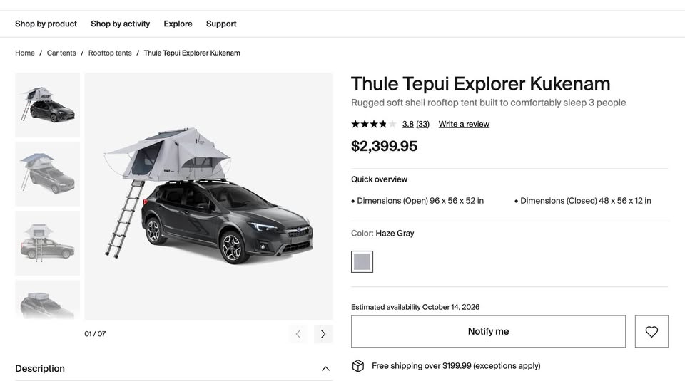 Thule Tepui Kukenam Ruggedized 3 Person Tent / Excellent Condition / $1,400 (OBO) in Culver City, CA (photo 2) — photo 2