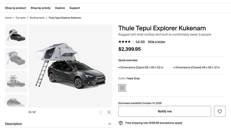 Thule Tepui Kukenam Ruggedized 3 Person Tent / Excellent Condition / $1,400 (OBO) in Culver City, CA (photo 2) — photo 2