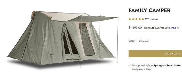 New 1/2 price Springbar Family Camper 10x14 tent — photo 2