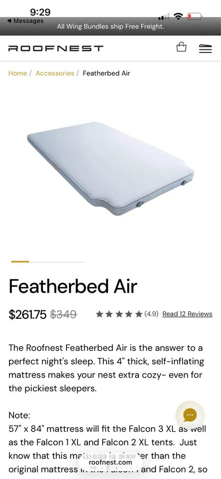 Roofnest Meadowlark 2 XL Roof Top Tent with add-on Featherbed Air Mattress — photo 3