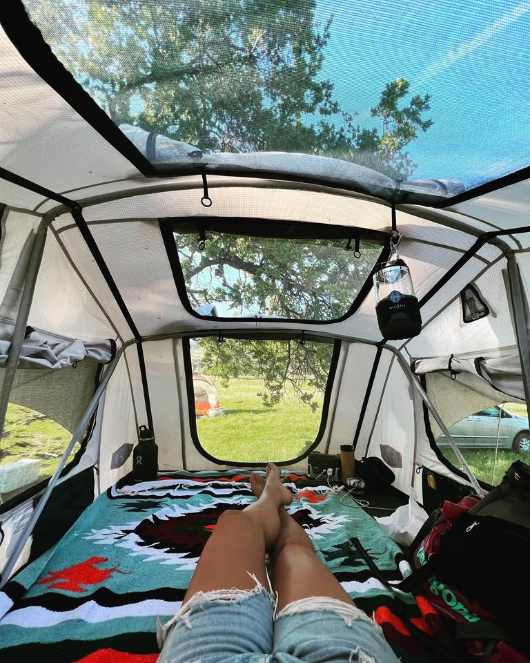Rooftop car tent-Tepui-Thule Lowpro 3- with custom bedsheets and boot bag in Santa Cruz, CA (photo 3) — photo 3
