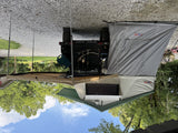 Pope Overland rooftop tent fully set up with annex room and 270-degree awning deployed