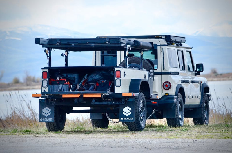2014 Schutt Industries XVenture XV-2 overland trailer — front view hitched behind a 4x4 tow vehicle — photo 4