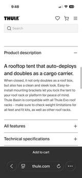 Tepui Thule Basin
hard-shell rooftop tent in Cloverdale, OR (photo 2)