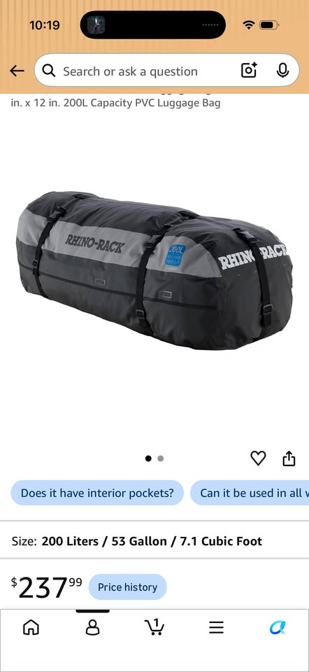 Rhino Rack Pioneer platform, Vortex rails, 200L bag in Murrieta, CA (photo 4) — photo 4