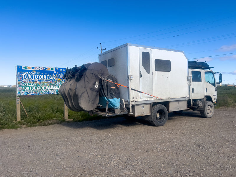 The rig at the Tuktoyaktuk welcome sign — photo 14
