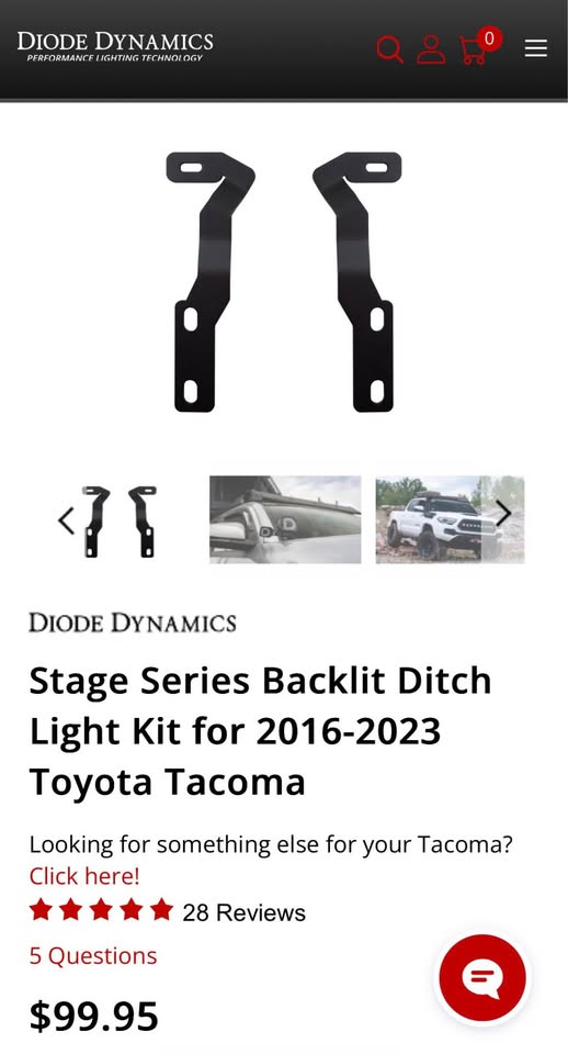 Diode Dynamics Tacoma Ditch Light Brackets in Lander, WY (photo 2) — photo 2