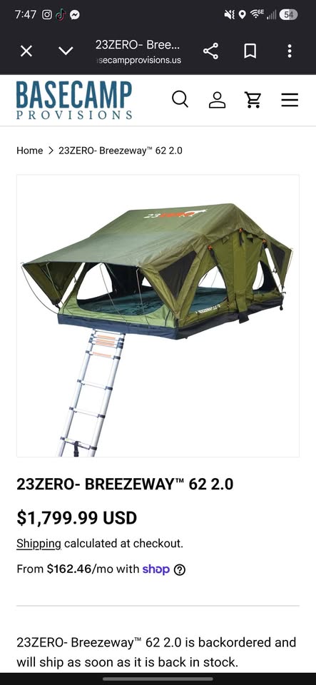 23Zero Breezeway 62 Rooftop Tent in Berthoud, CO (photo 5) — photo 5