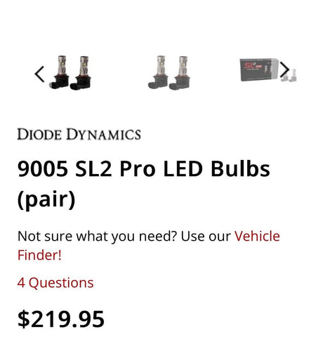LED headlights - Diode Dynamics 9005 SL2 Pro LED Bulbs in San Francisco, CA (photo 3)