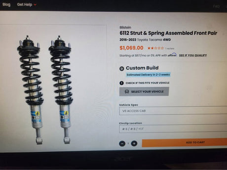BILSTEIN front struts and springs assembled for toyota tacoma 4runer 2005-2024 good conditions in Tucson, AZ (photo 4)