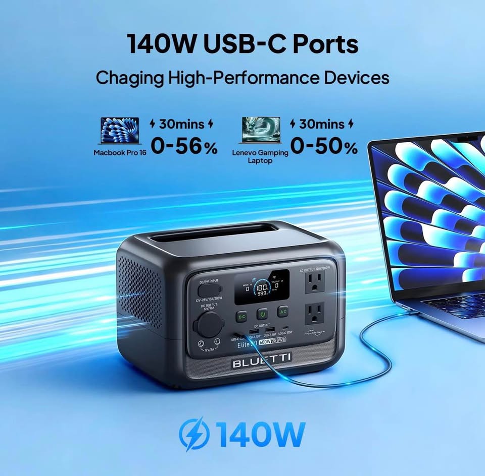 BLUETTI Elite 30 V2 Portable Power Station 600W (Power Lifting 1500W), 288Wh LiFePO4 Battery in Ottawa, ON (photo 5)