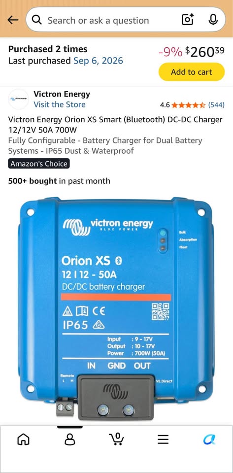 Victron Energy Orion XS 12-12V 50A Smart DC-DC Charger in Orange, CA (photo 6) — photo 6