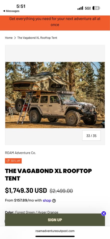 Toyota Tundra Bed Rack + ROAM Vagabond XL Rooftop Tent in West Linn, OR (photo 6) — photo 6