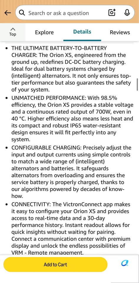 Victron Energy Orion XS 12-12V 50A Smart DC-DC Charger in Orange, CA (photo 7) — photo 7
