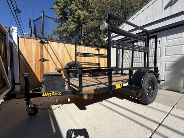 2023 Big Tex SA-30 5x8 Utility Trailer with Custom Overhead Rack and RTT Platform — photo 2