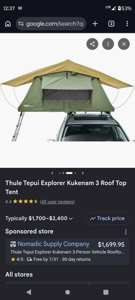 Thule Tepui Explorer Kukenam 3 Roof Top Tent in Oakhurst, CA (photo 5) — photo 5