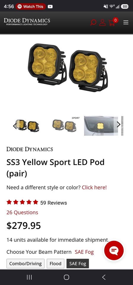 Diode dynamics ss3 sport SAE fog lights will trade for baja designs s2 pros in Spring Valley, CA (photo 6) — photo 6