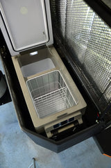 2014 Schutt Industries XVenture XV-2 overland trailer — Euhomy 12V fridge in the slide-out nose-box compartment