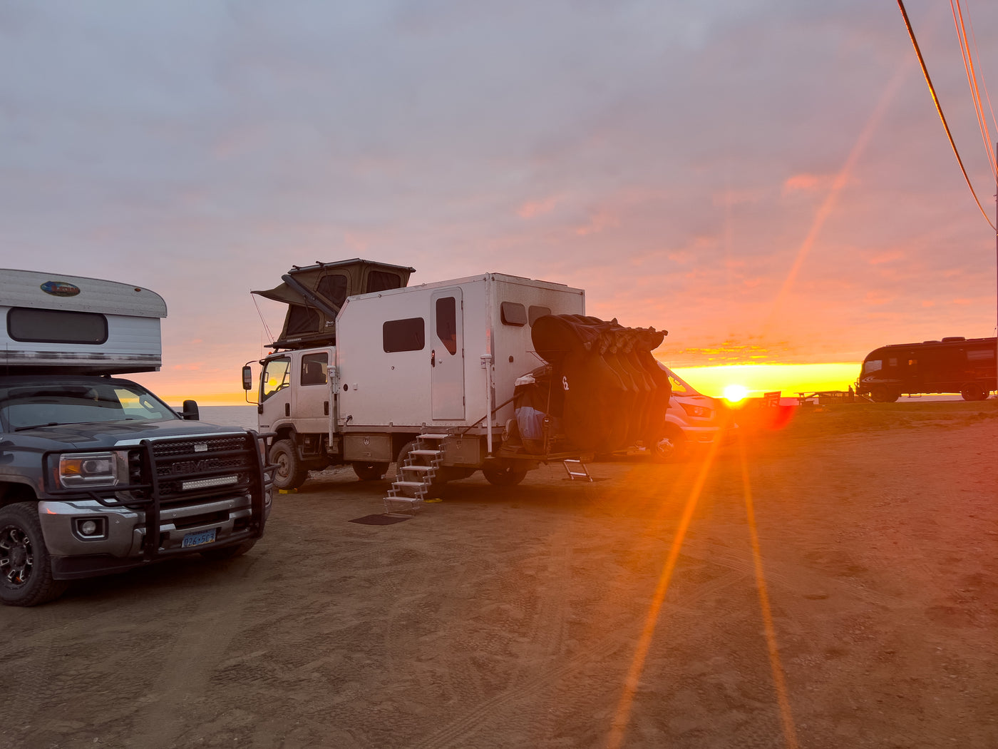 The rig silhouetted at sunset — photo 18
