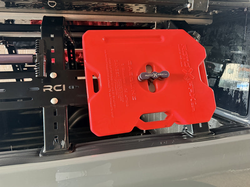 RCI logo on the load bar with the vertical upright and mounting hardware in view — photo 5