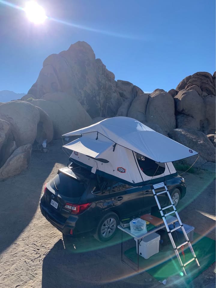 Rooftop car tent-Tepui-Thule Lowpro 3- with custom bedsheets and boot bag in Santa Cruz, CA (photo 9) — photo 9