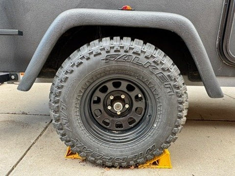 Falken all-terrain tire on black steel wheel with off-road fender