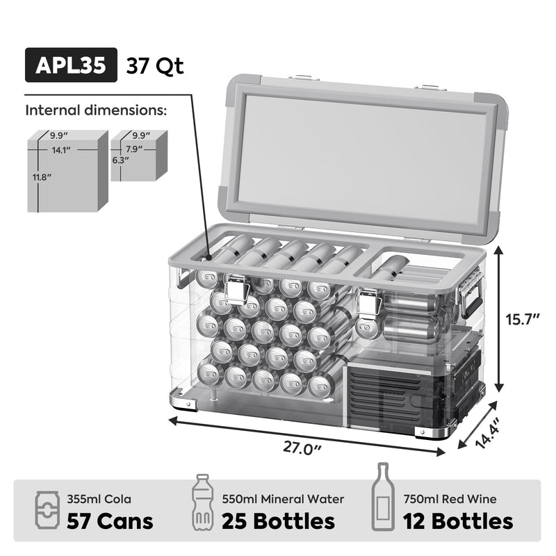 APL35 Dual Zone Aluminum Fridge refrigerator| ICECO | 35 LT — photo 3
