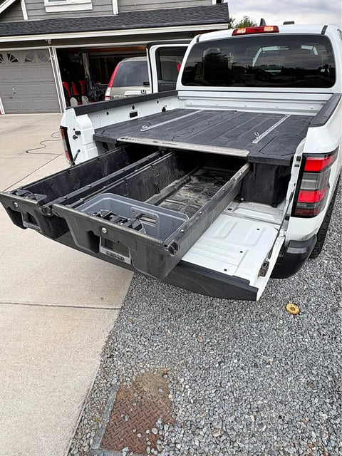 Decked truck bed storage