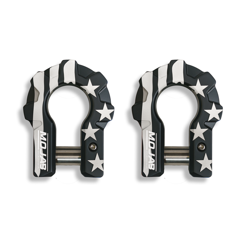 American Flag Black Edition 3/4'' Extreme duty Aluminum Shackle set (9T) — photo 1