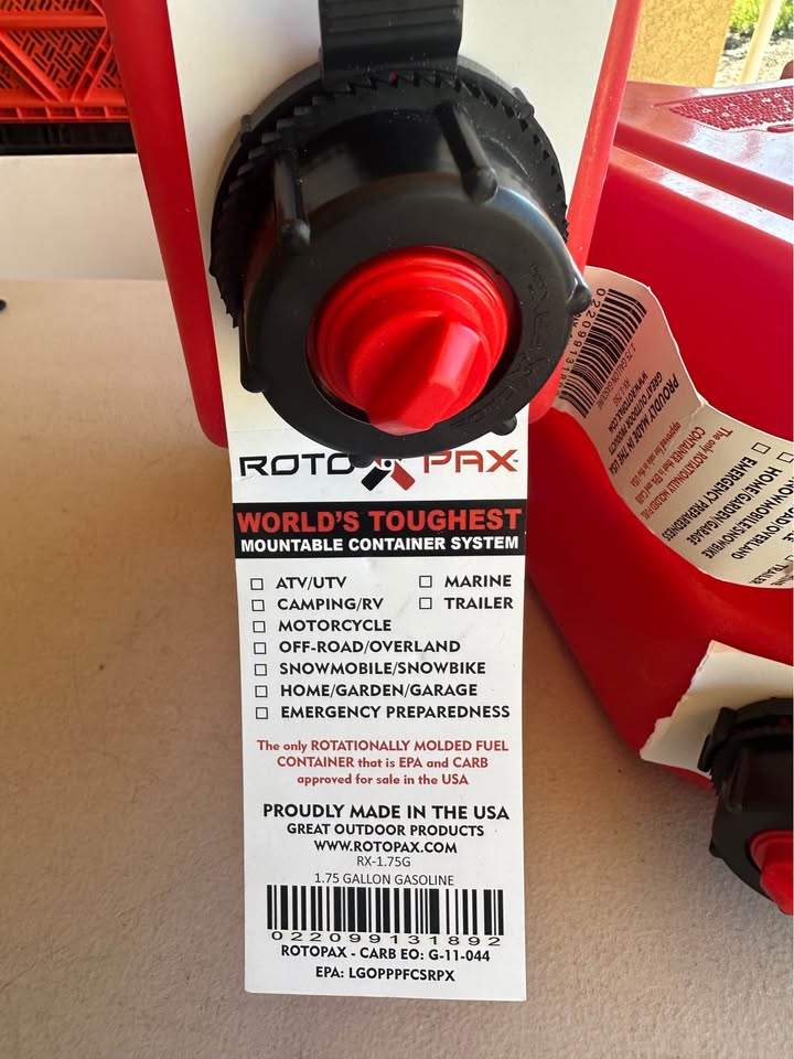 Rotopax 1.75 Gallon Fuel Pack-Jerry Can For Jeep-ATV-UTV- Polaris RZR new $99 MSRP in Bakersfield, CA (photo 4) — photo 4