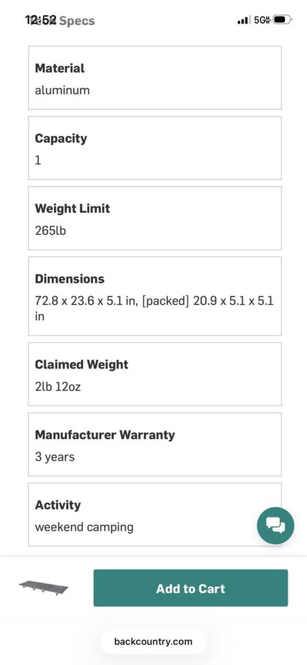 Helinox lite cot — photo 3