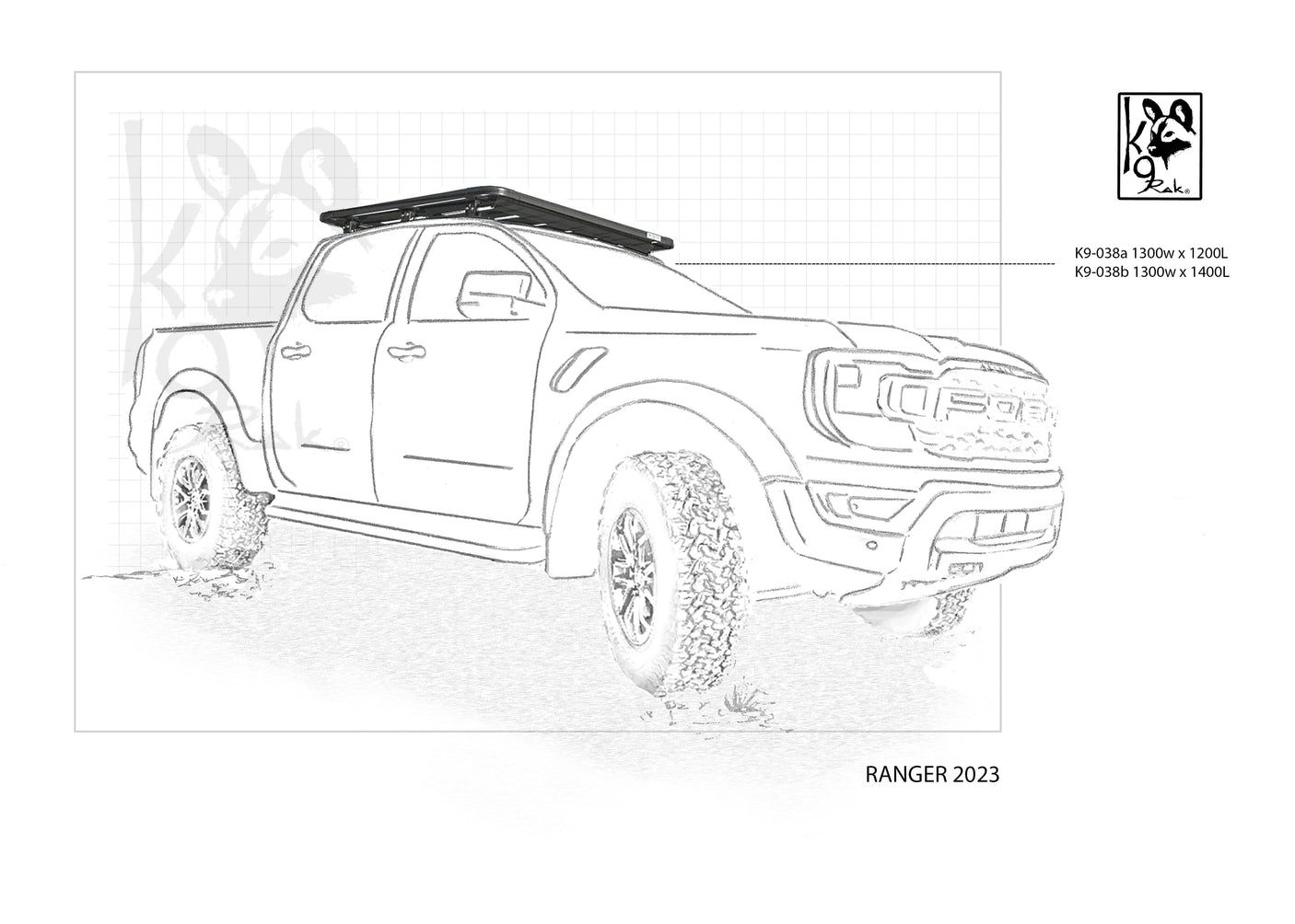 Ford Ranger Double Cab K9 Roof Rack Kit — Equipt Expedition Outfitters (photo 7)
